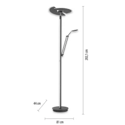 PURE Mutil LED vloerlamp, leeslamp, antraciet