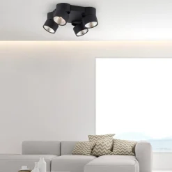 Pure Nola LED plafondlamp 4-lamps zwart