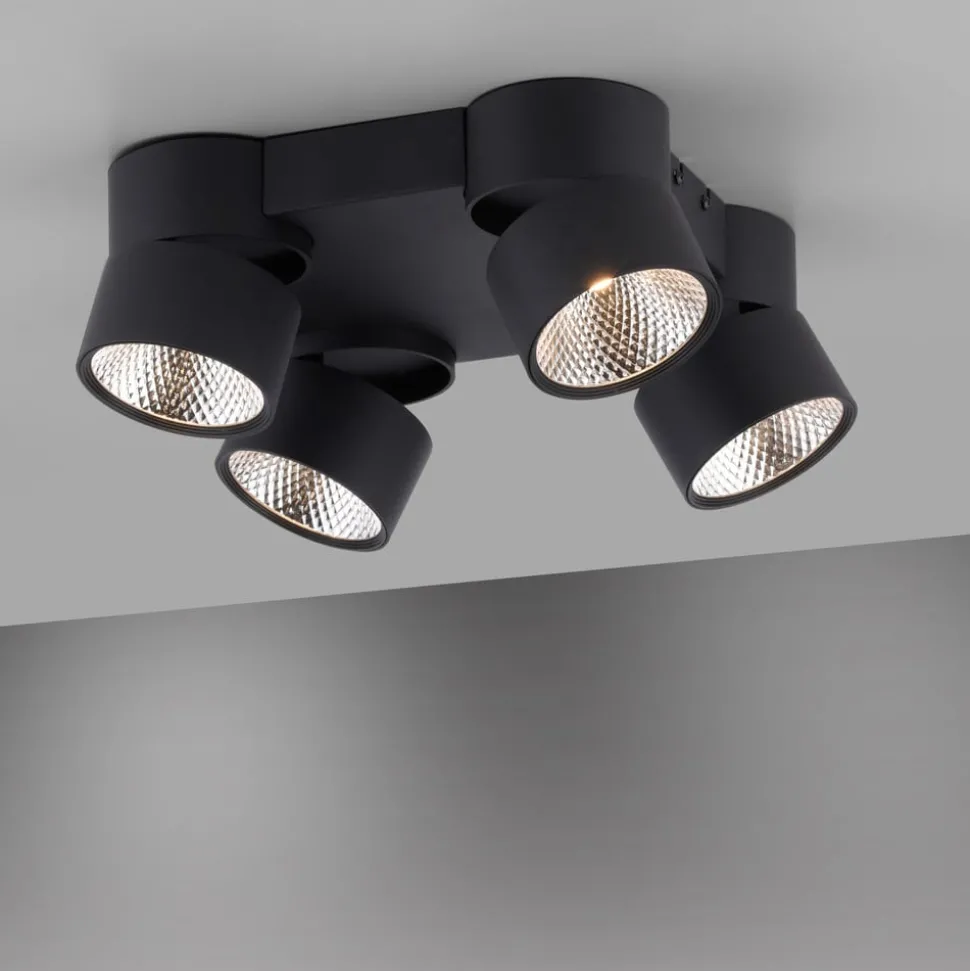 Pure Nola LED plafondlamp 4-lamps zwart