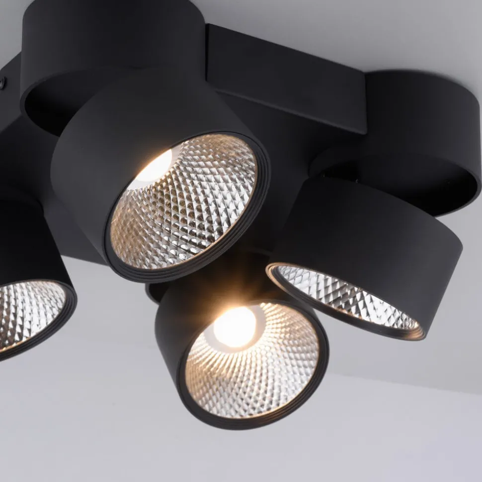 Pure Nola LED plafondlamp 4-lamps zwart