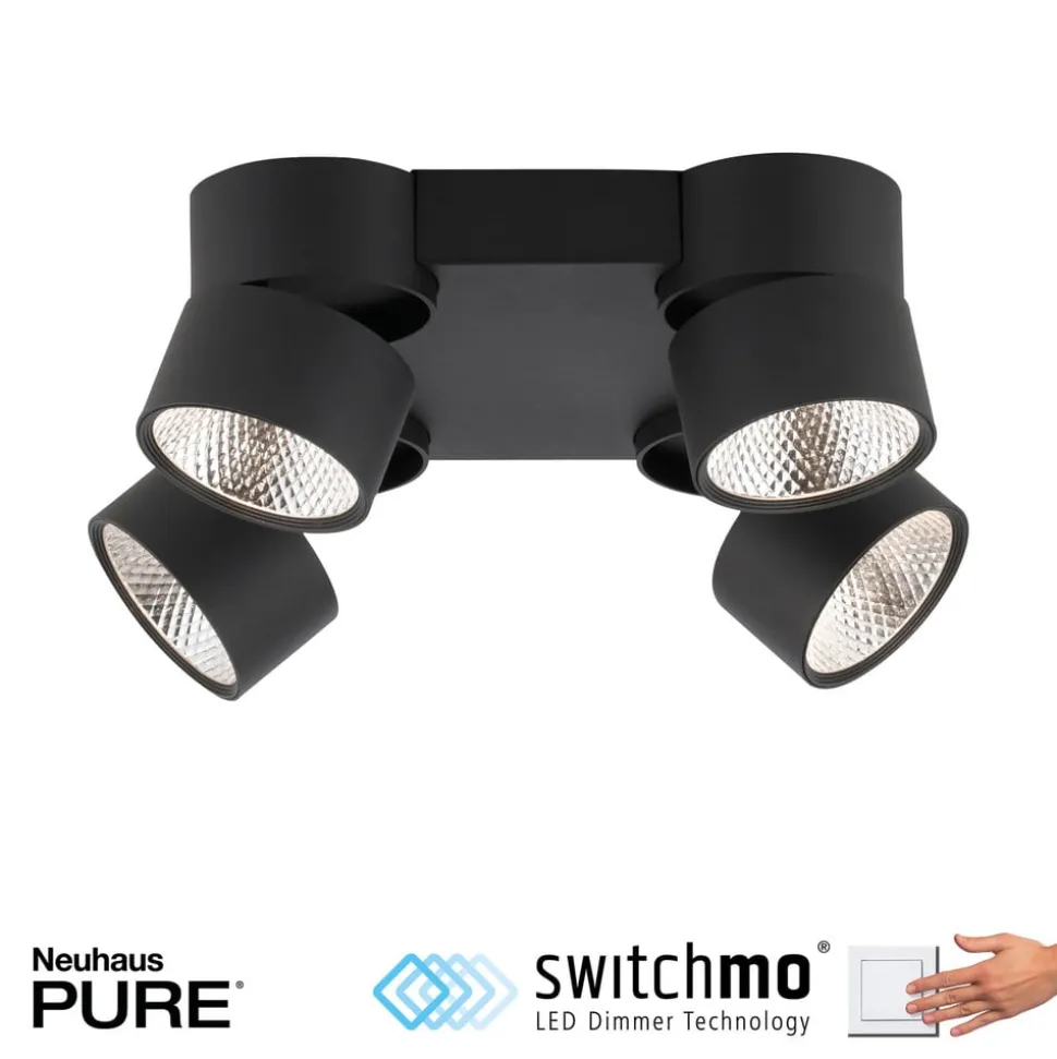 Pure Nola LED plafondlamp 4-lamps zwart
