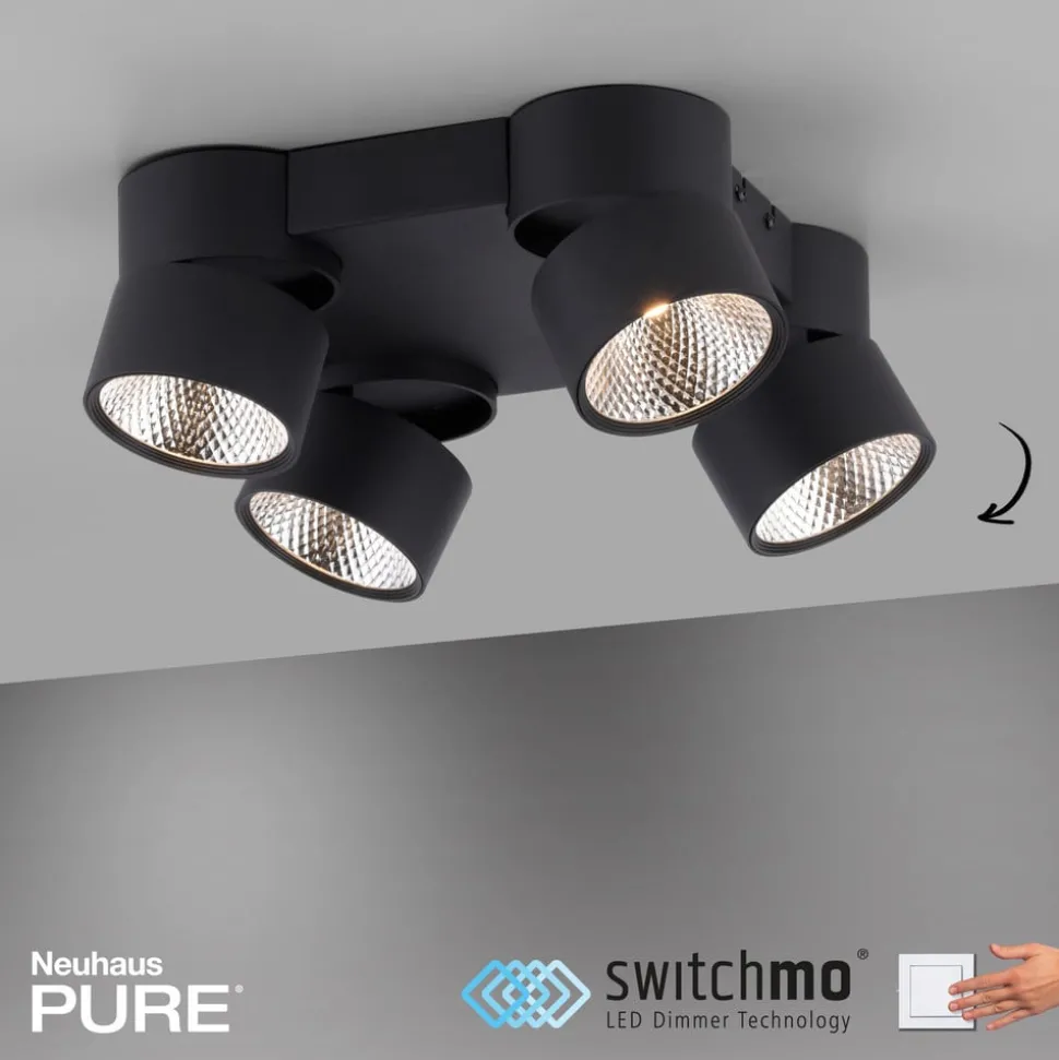Pure Nola LED plafondlamp 4-lamps zwart