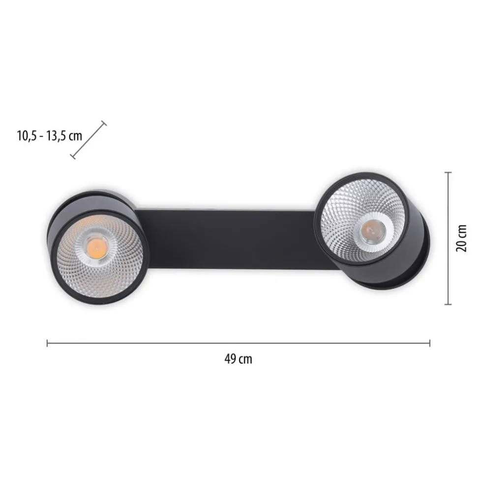 Pure Nola LED plafondlamp 2-lamps zwart