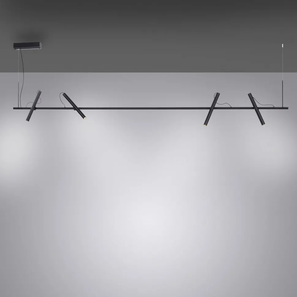 Pure Tutua LED hanglamp, 4-lamps, zwart