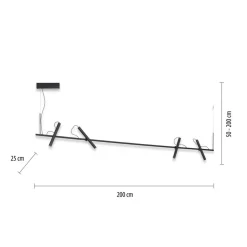 Pure Tutua LED hanglamp, 4-lamps, zwart