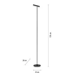 Pure Tutua LED vloerlamp, sensordimmer, zwart