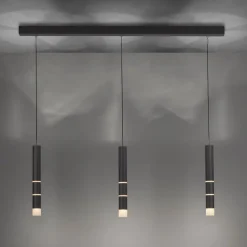 PURE Vega LED hanglamp, drie cilinders, zwart