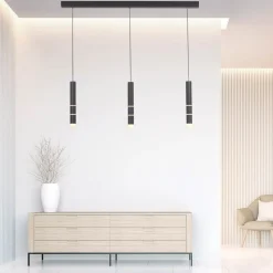 PURE Vega LED hanglamp, drie cilinders, zwart