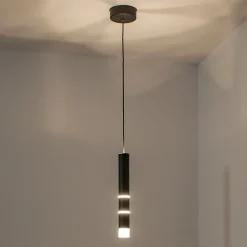 PURE Vega LED hanglamp, een cilinder, zwart