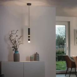 PURE Vega LED hanglamp, een cilinder, zwart