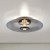 PURE Vitrum LED plafondlamp, grijs, glas/aluminium, Ø 45 cm