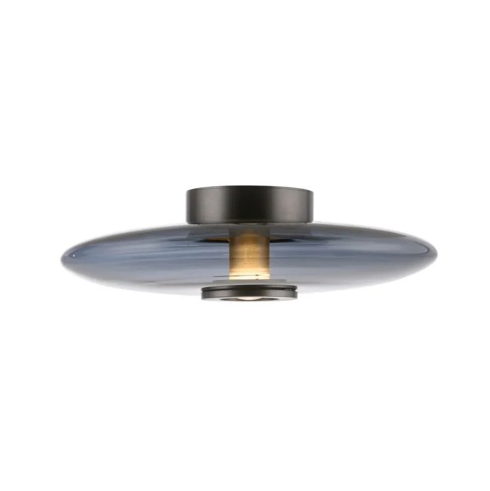 PURE Vitrum LED plafondlamp, grijs, glas/aluminium, Ø 45 cm