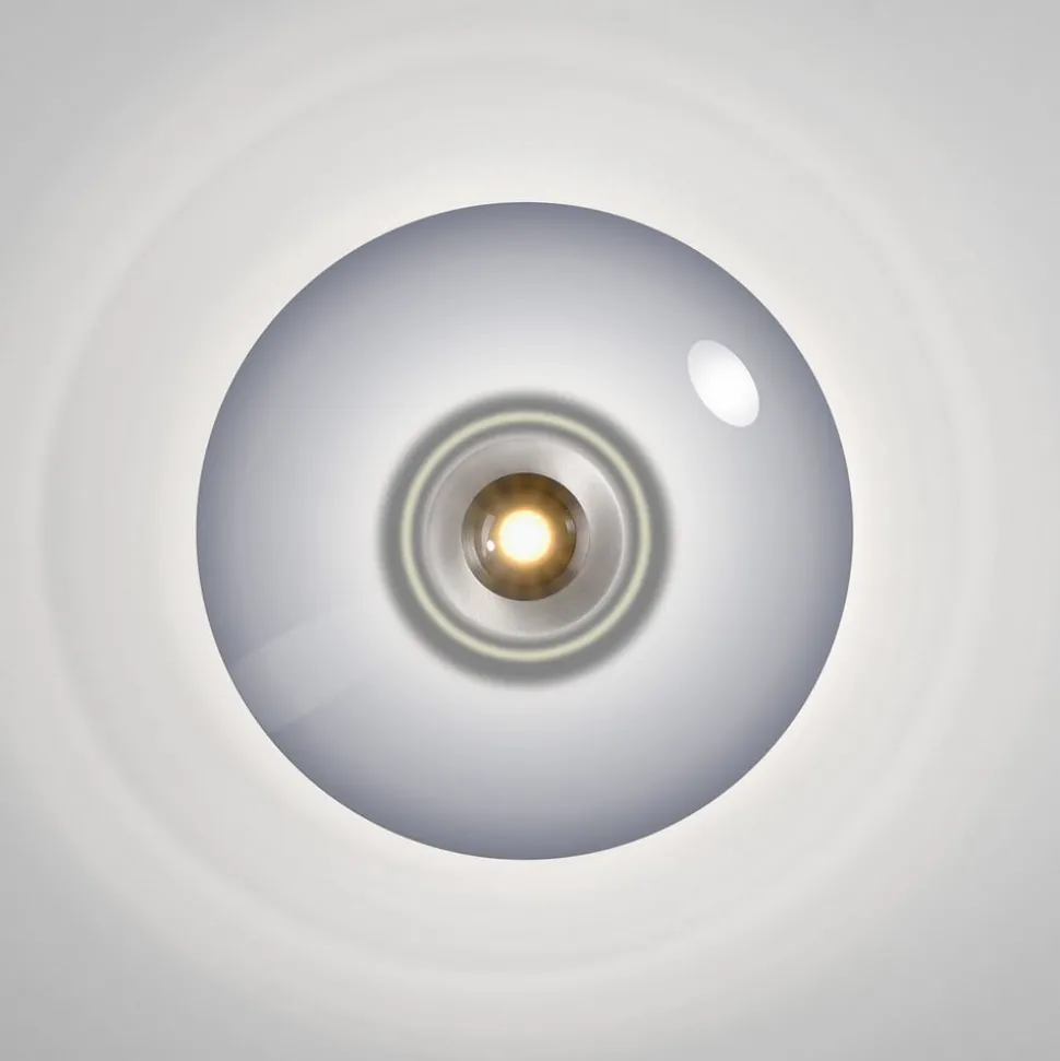 PURE Vitrum LED plafondlamp, grijs, glas/aluminium, Ø 45 cm