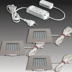 Q 68 LED inbouwspot in RVS optiek, 3/set