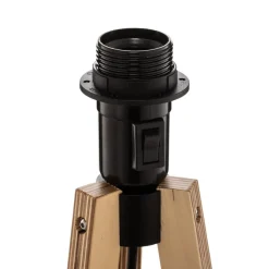 Quitani driepoot vloerlamp Jata, houtchintz, zwart