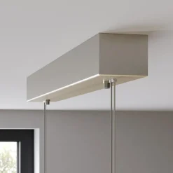 Quitani hanglamp Alin, lengte 138 cm, natuurlijk eiken