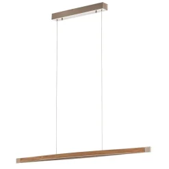Quitani hanglamp Kiera, eiken/nikkel, 118 cm