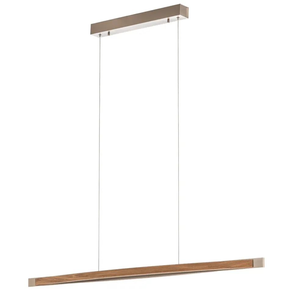 Quitani hanglamp Kiera, eiken/nikkel, 118 cm