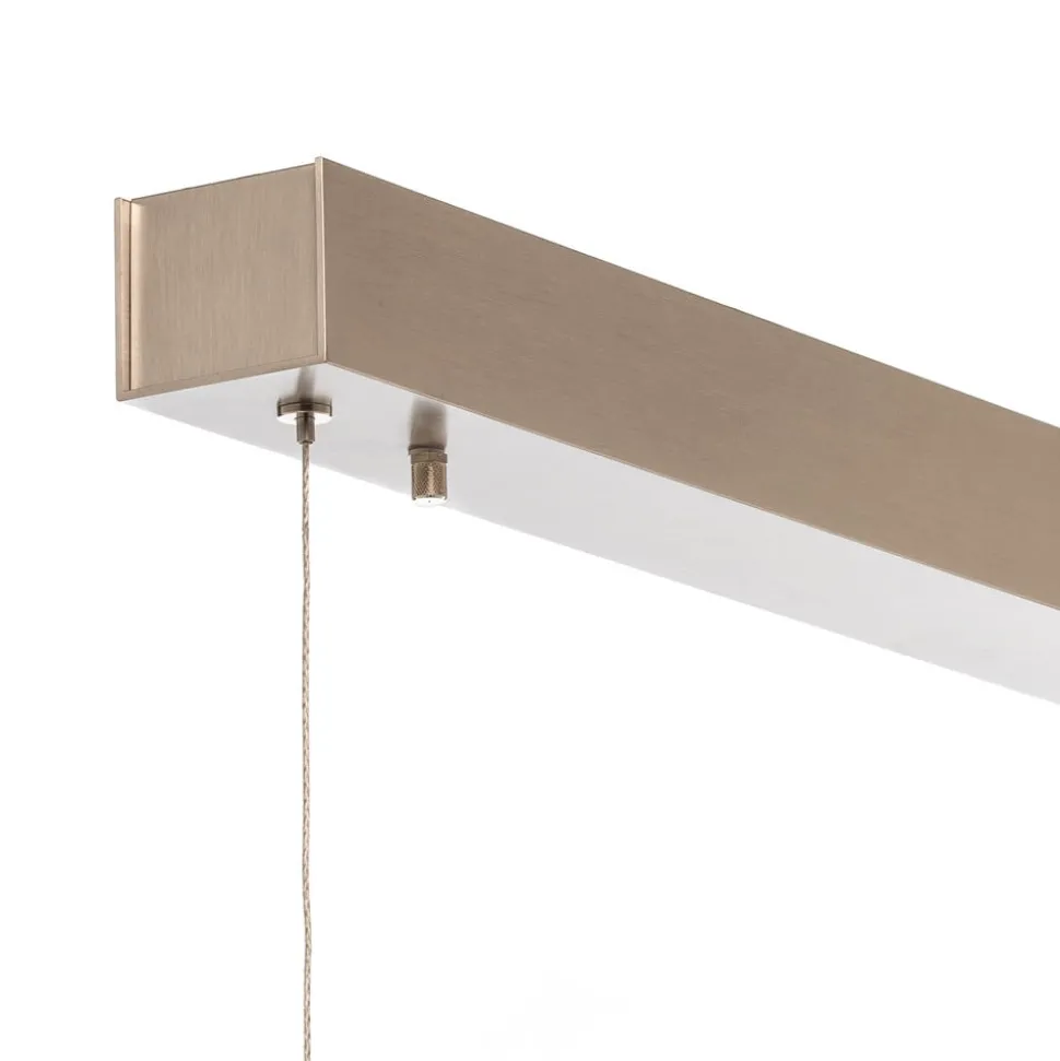 Quitani hanglamp Kiera, eiken/nikkel, 118 cm