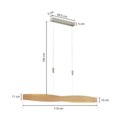 Quitani hanglamp Lian, eik/natuur
