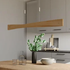 Quitani hanglamp Lian, eikenhout