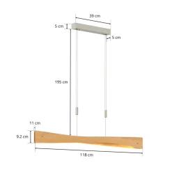 Quitani hanglamp Lian, eikenhout