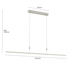 Quitani hanglamp Tolu, lengte 180 cm, dimbaar