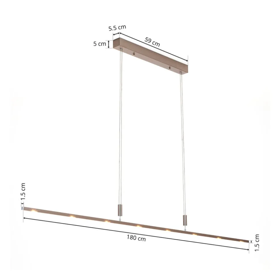 Quitani hanglamp Tolu, lengte 180 cm, dimbaar