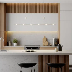 Quitani hanglamp Tolu, nikkel, lengte 120 cm