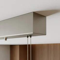 Quitani hanglamp Tolu, nikkel, lengte 120 cm