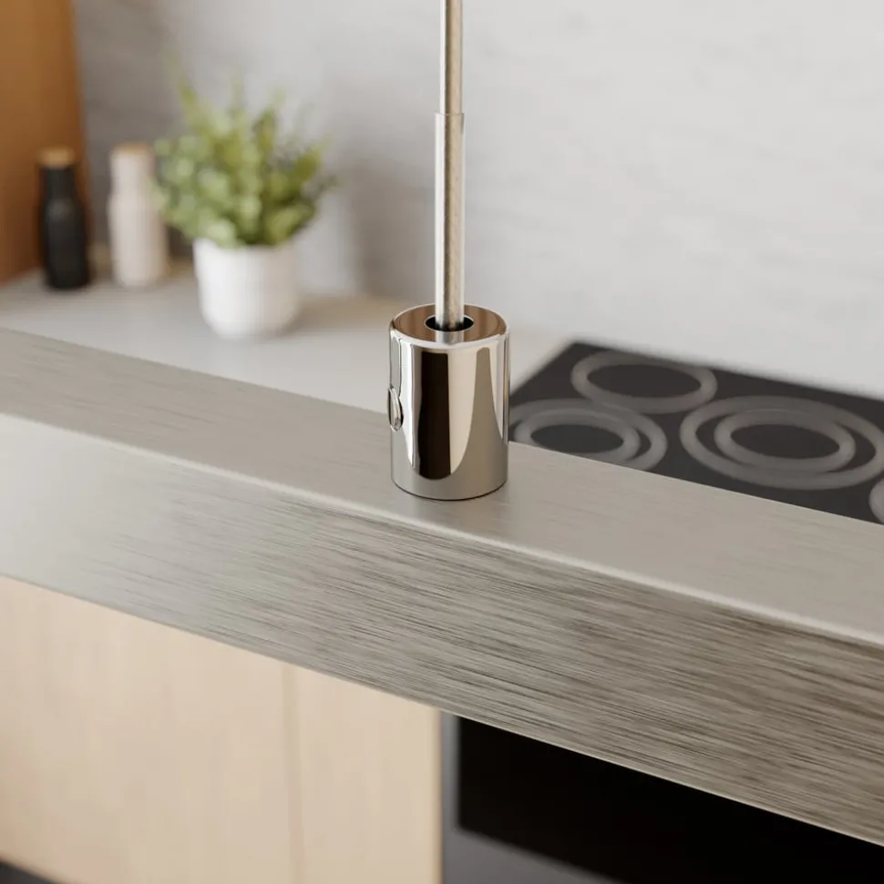 Quitani hanglamp Tolu, nikkel, lengte 120 cm