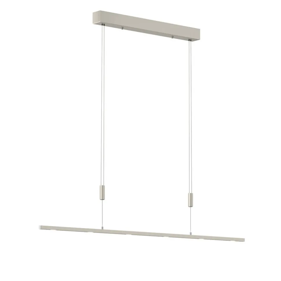 Quitani hanglamp Tolu, nikkel, lengte 120 cm