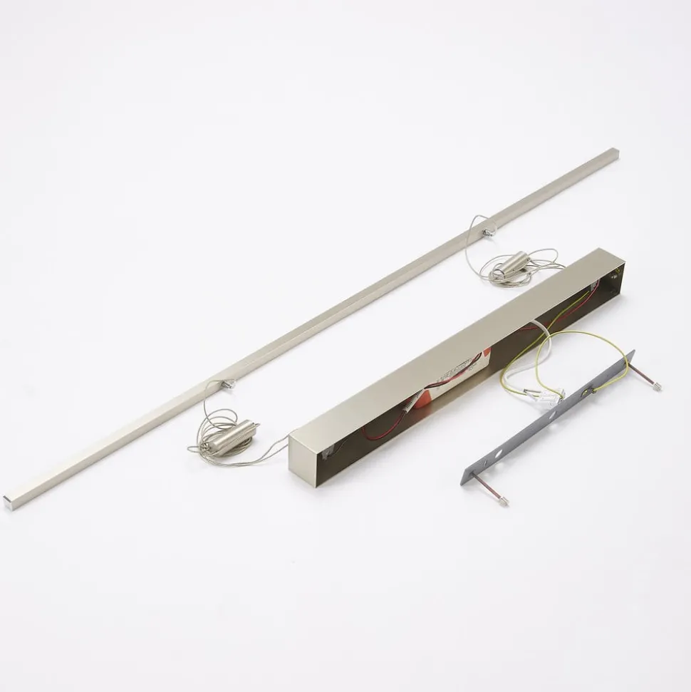 Quitani hanglamp Tolu, nikkel, lengte 120 cm