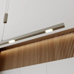 Quitani hanglamp Tolu, nikkel, lengte 120 cm
