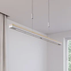 Quitani LED hanglamp Elna, lengte 118 cm, nikkel