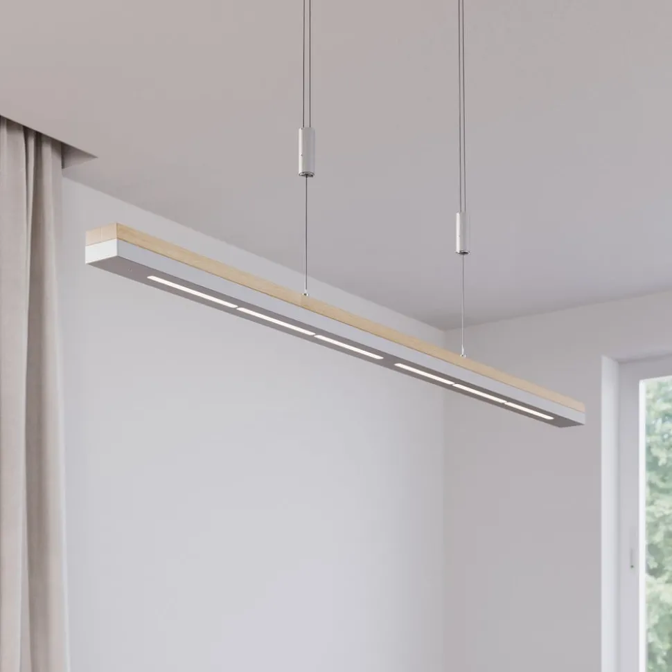 Quitani LED hanglamp Elna, lengte 118 cm, nikkel