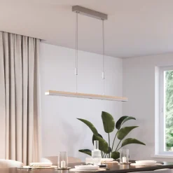 Quitani LED hanglamp Elna, lengte 118 cm, nikkel