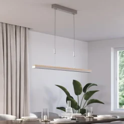 Quitani LED hanglamp Elna, lengte 118 cm, nikkel
