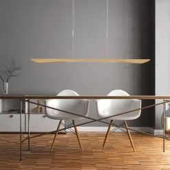 Quitani LED hanglamp Hiba, eiken natuur, lengte 148 cm