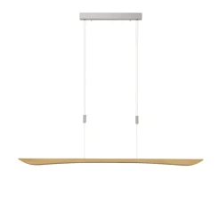 Quitani LED hanglamp Hiba, eiken natuur, lengte 148 cm