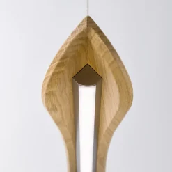 Quitani LED hanglamp Hiba, eiken natuur, lengte 148 cm