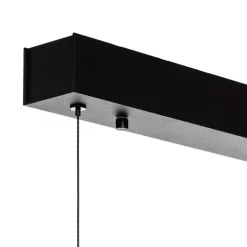 Quitani LED hanglamp Kiera, eiken/zwart, 98 cm