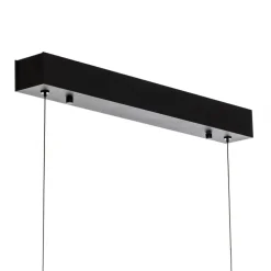 Quitani LED hanglamp Kiera, eiken/zwart, 98 cm
