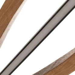 Quitani LED hanglamp Kiera, eiken/zwart, 98 cm