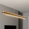 Quitani LED hanglamp Lexa, eiken/zwart, lengte 118 cm
