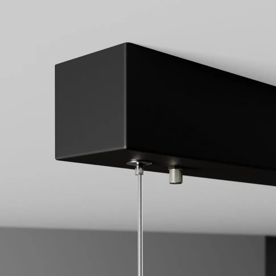 Quitani LED hanglamp Lexa, eiken/zwart, lengte 118 cm