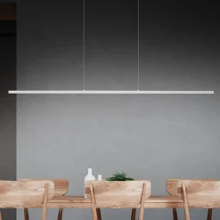 Quitani LED hanglamp Margita, lengte 118 cm, zilver