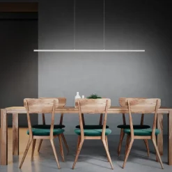 Quitani LED hanglamp Margita, lengte 118 cm, zilver