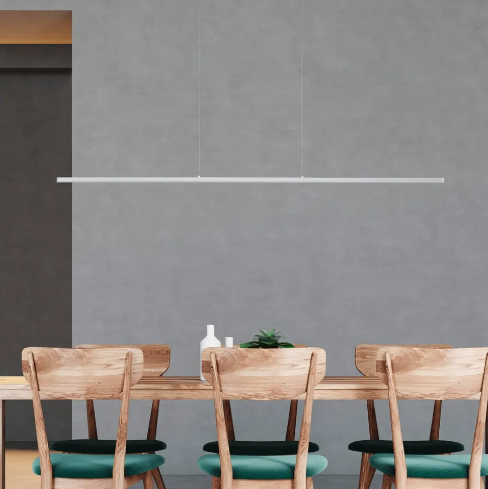 Quitani LED hanglamp Margita, lengte 118 cm, zilver
