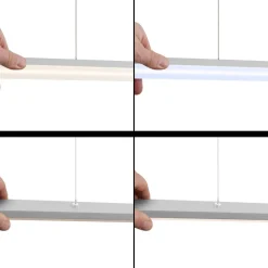 Quitani LED hanglamp Margita, lengte 118 cm, zilver